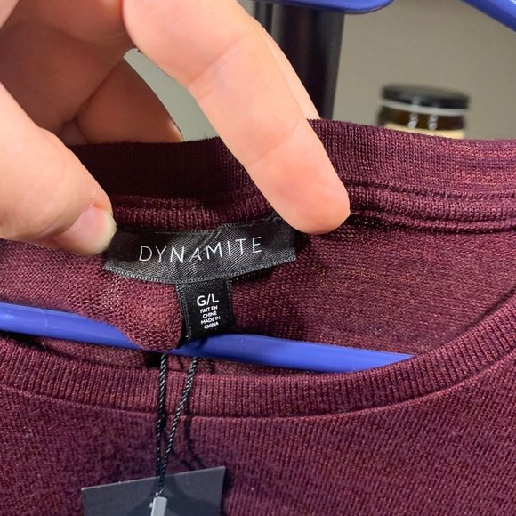 Dynamite Chiffon-Sleeve Crew Neck Top - Picture 3 of 5